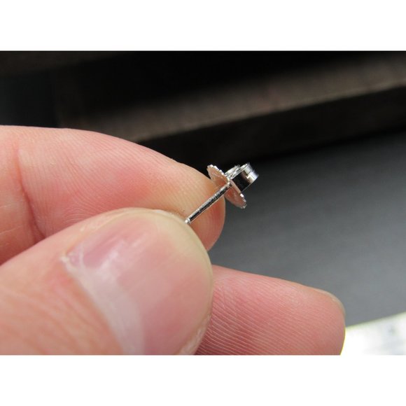 Sterling Silver White Pearl Simple Stud Earrings Vintage Wedding Engagement - Picture 4 of 6